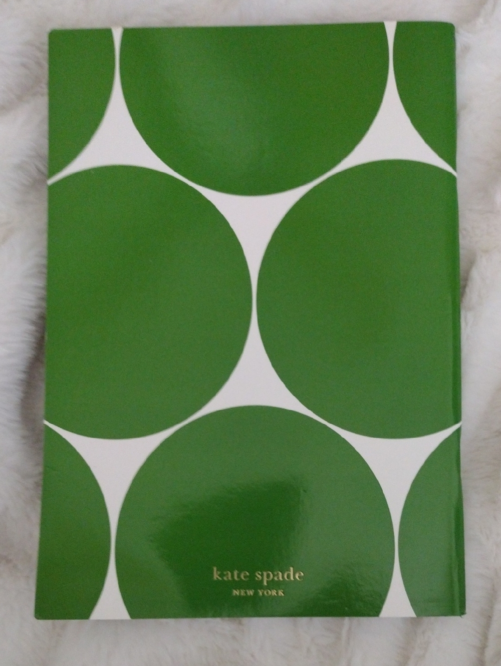 Kate Spade pade Green and White Circle Pattern Notebook with Black Polka Dot Pen - Picture 3 of 4